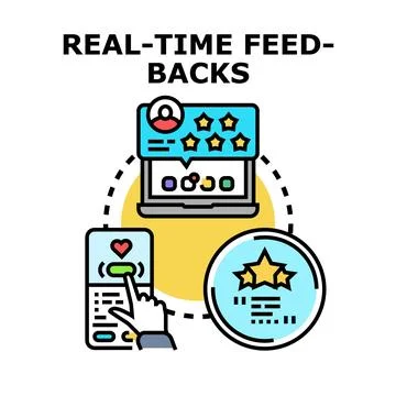 Real time user feedback processing and customer reviews Stock Illustration