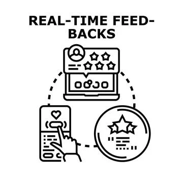 Real time user feedback processing and customer reviews Stock Illustration