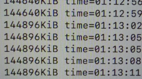 Real Time Video Encoding Data With File Size and Timecode Processing Stock Footage 345513059
