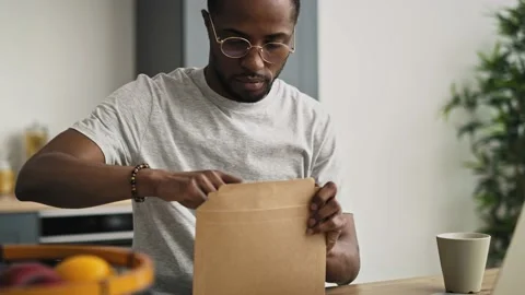 Real time video of man voting from home by mail. Stock Footage 141919018