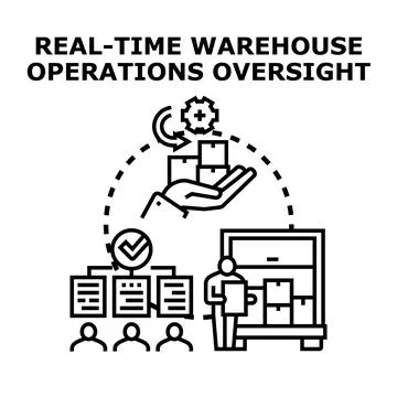 Real time warehouse operations oversight planning logistics イラスト素材