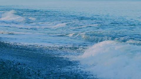 Real time. Wave Rolling In Sea. Environmental Problems - Lack Of Drinking Water. Stock Footage 262600146