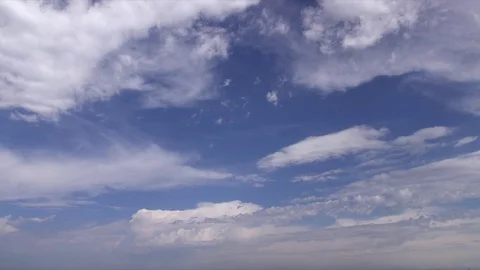 Real-time wide-angle day sky plate with clouds Stock Footage