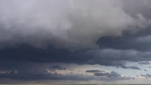 Real-time wide-angle day sky plate with gray clouds and horizon Stock Footage 81213847