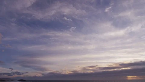 Real-time wide-angle evening sky plate with clouds Stock Footage