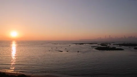 Real time Wide angle of Mumbai City Skyline as seen from Marine Drive Stock Footage 170990990
