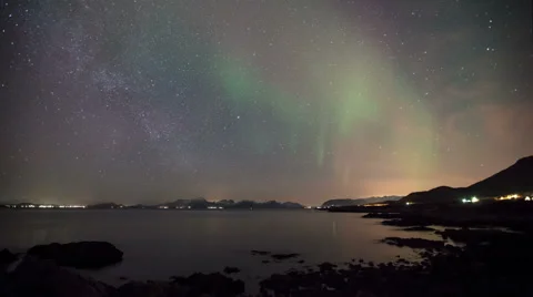 Real Timelapse composition of Aurora Borealis in norway Stock Footage 42838442