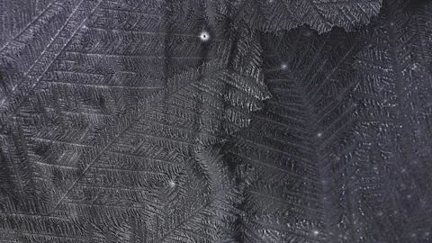 Real Timelapse Shot of Frost Texture Forming on Glass, Black Background. Stock Footage 331407317