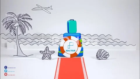 Real tour agency logo stop motion Aftereffects project Stock After Effects
