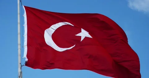 Real turkish flag is weaving on the wind 動画素材 88988545