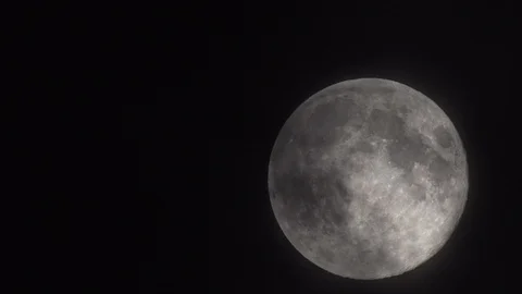 Real Video of Full Moon with Clouds,  Spring time Stock Footage 106734684