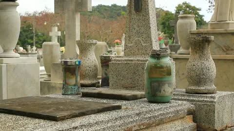 Real - vodoo witch spell in cemetery 5 Stock Footage 22307947