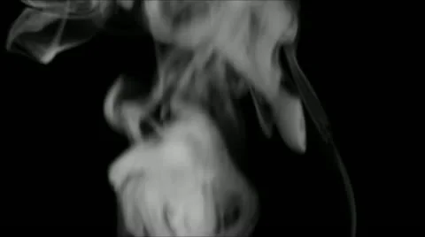 Real white smoke over black background. Stock Footage 20439096