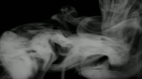 Real white smoke over black background. Stock Footage 20439127
