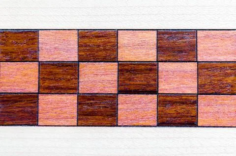 Real Wood, Square Inlay pattern. Foto stock