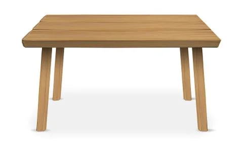 Real wood table on a white background Stock Illustration