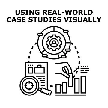 Real world case studies visual analysis development process Stock Illustration