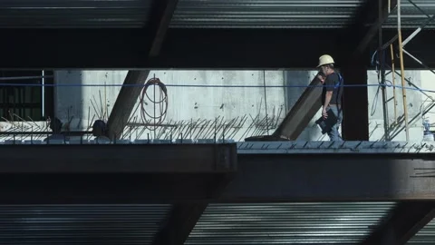 Real world construction supervisor inspecting work in a building Stock Footage 154615356