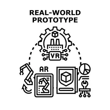 Real world prototype development with digital technologies 스톡 일러스트