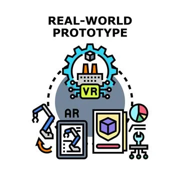 Real world prototype development with digital technologies Stock Illustration