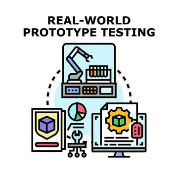 Real world prototype testing and product development process Stock Illustration