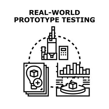 Real world prototype testing product development process Stock Illustration