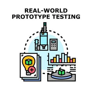 Real world prototype testing product development process Stock Illustration