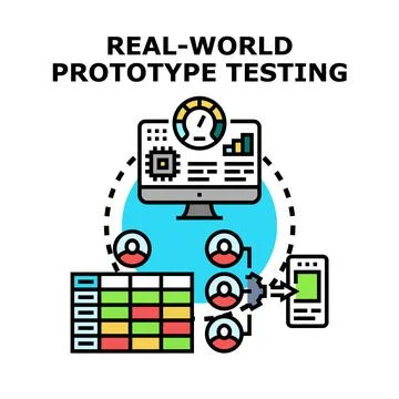 Real world prototype testing for software development Illustrazione stock