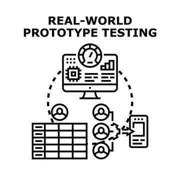 Real world prototype testing for software development Stock Illustration