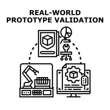 Real world prototype validation experimentation process concept Stock Illustration