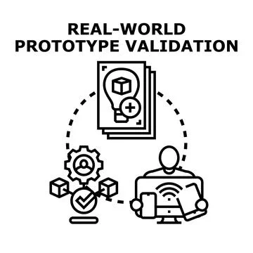 Real world prototype validation process and concept development 스톡 일러스트
