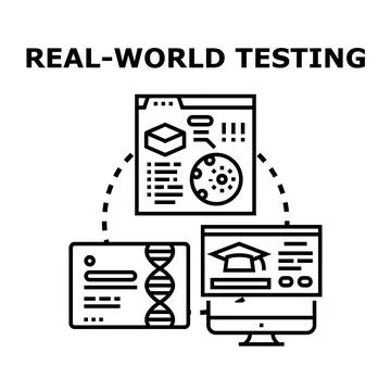 Real world testing concept illustrating diverse application fields イラスト素材