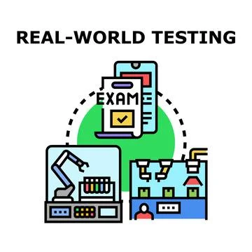 Real world testing process validating product quality 스톡 일러스트