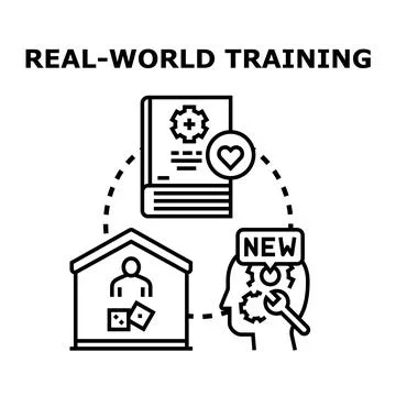 Real world training cycle building new skills Stock Illustration