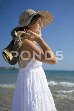 Realaxing moment on the beach Stock Photos