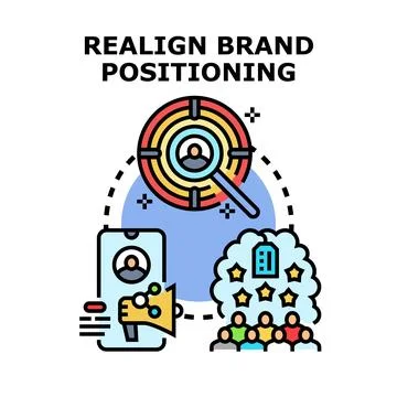 Realigning brand positioning for target audience perception Stock Illustration