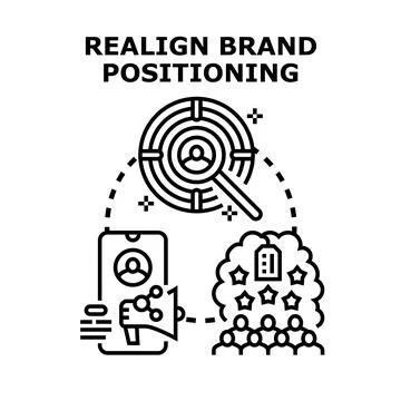 Realigning brand positioning for target audience perception Stock Illustration