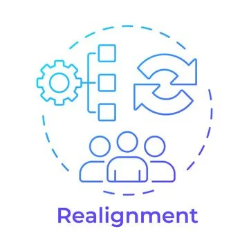 Realignment blue gradient concept icon Stock Illustration