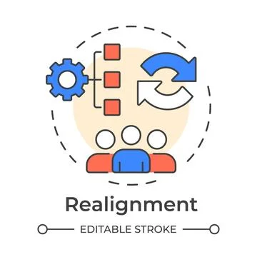 Realignment multi color concept icon Stock Illustration