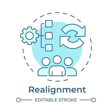 Realignment soft blue concept icon Stock Illustration