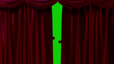 Realisic curtain opens. Vídeo Stock 155527439