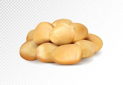 Realisic vector potatoes grope on transparent background. Stock Illustration
