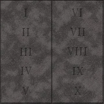 Realistic 10 God commandments rules writed on stones tablet Stock Illustration