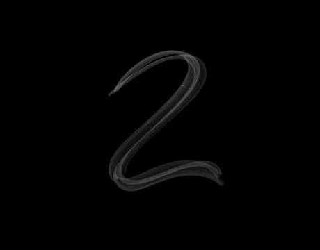 Realistic 2 number shape of smoke spreading on dark background Stock Photos