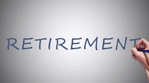 A Realistic 2D had writing Retirement with a pen on a white background Stock Footage 155221527