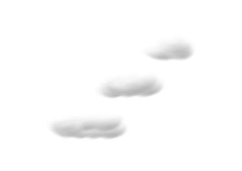 Realistic 3 step cloud vectors isolated on white background ep144 Stock Illustration