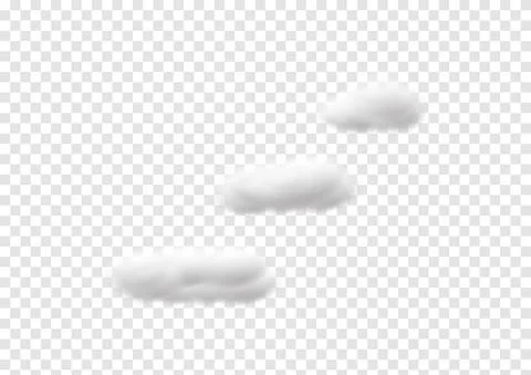Realistic 3 step cloud vectors isolated on transparency background ep144 Stock Illustration