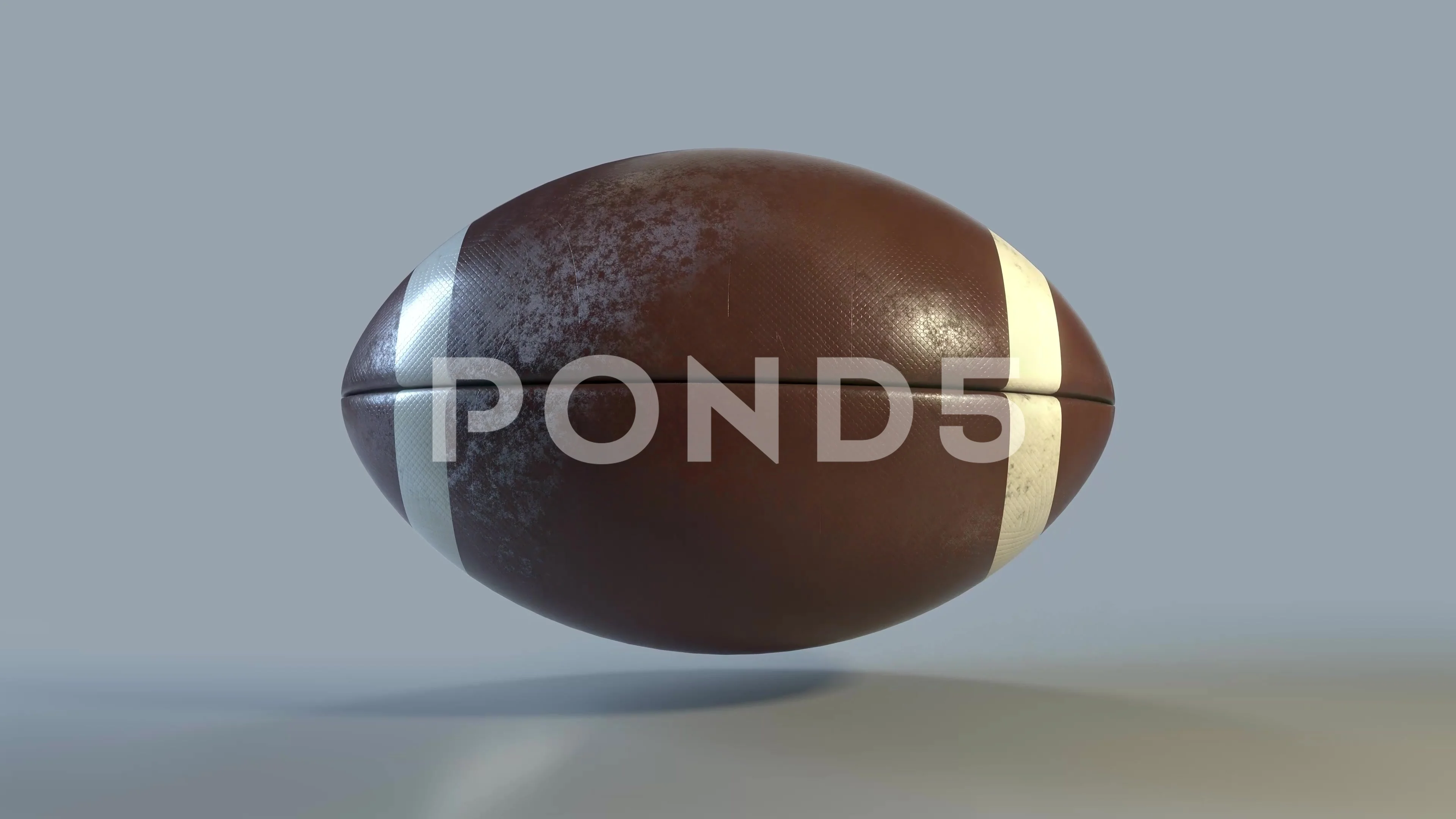 American Football Rotating In Motion 3d Animation Stock Photo