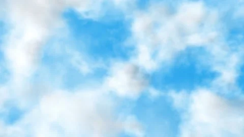 Realistic 3D animation of the blue cloudy sky. PNG RGBA. Stock Footage 143767328