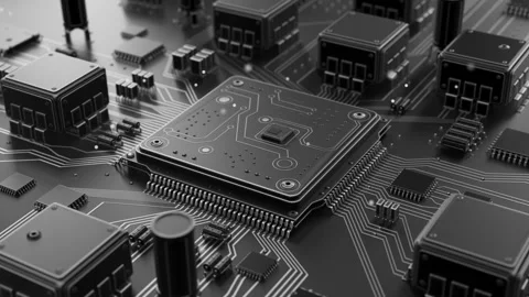 Realistic 3D animation of a computer motherboard. Video stock 335577663